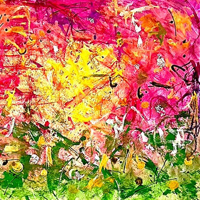 buntes Bild - unten grün über gelb und rot nach oben ins pinke