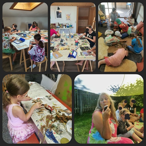 Fotocollage mit Bilder aus dem Atelier