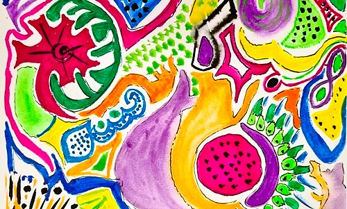 buntes abstraktes Bild aus dem Angebot MindfulART