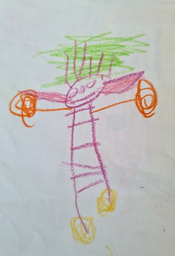 Zeichnung eines Menschen von einem dreijährigen