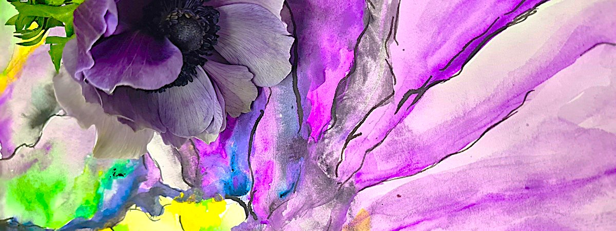 Aquarellbild einer Annemone